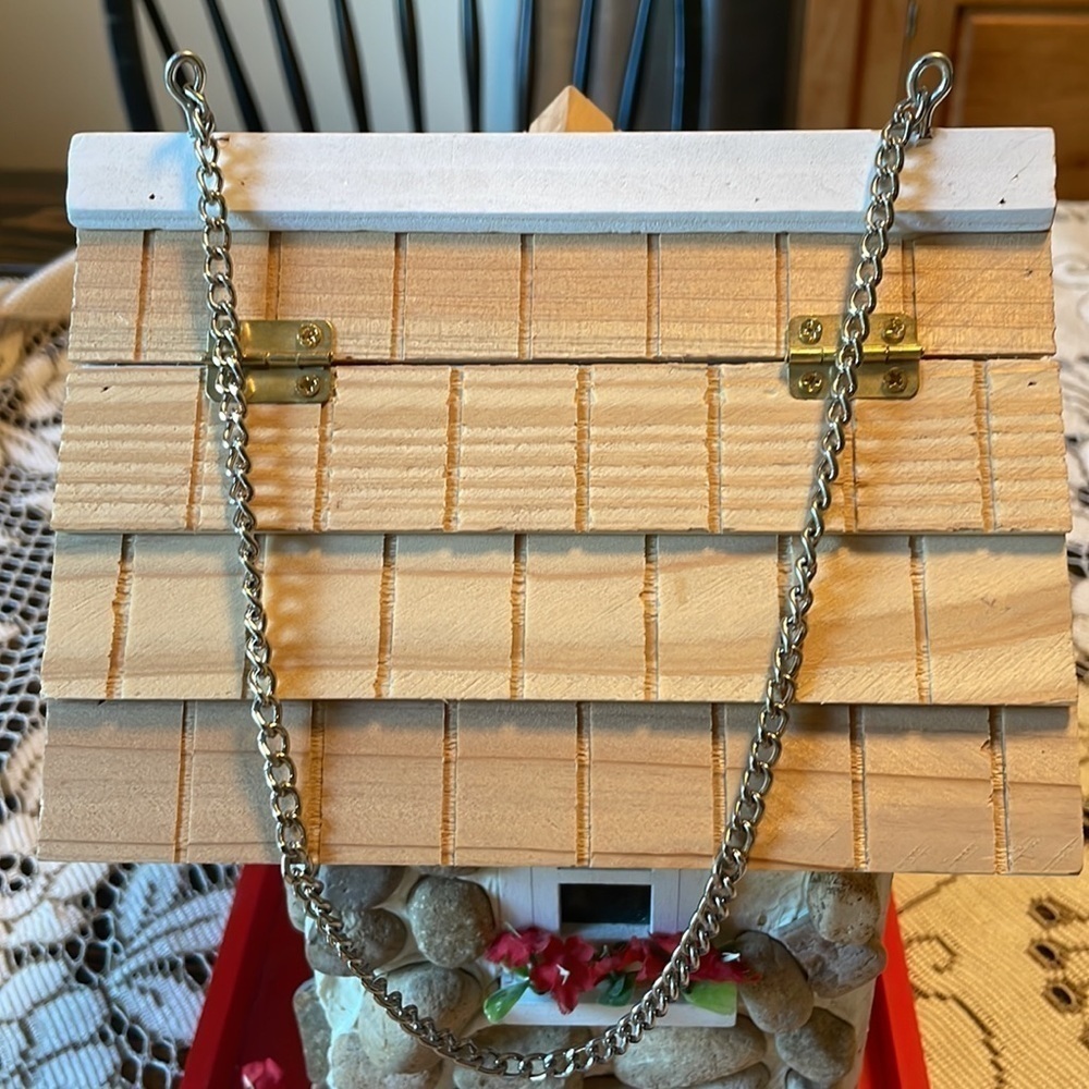 Bird House w Flowers and Rocking Chair Red Platform - Picture 11 of 15